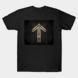 Tyr / Tiwaz Rune from the Futhark - Smokey and Torch Lit T-Shirt